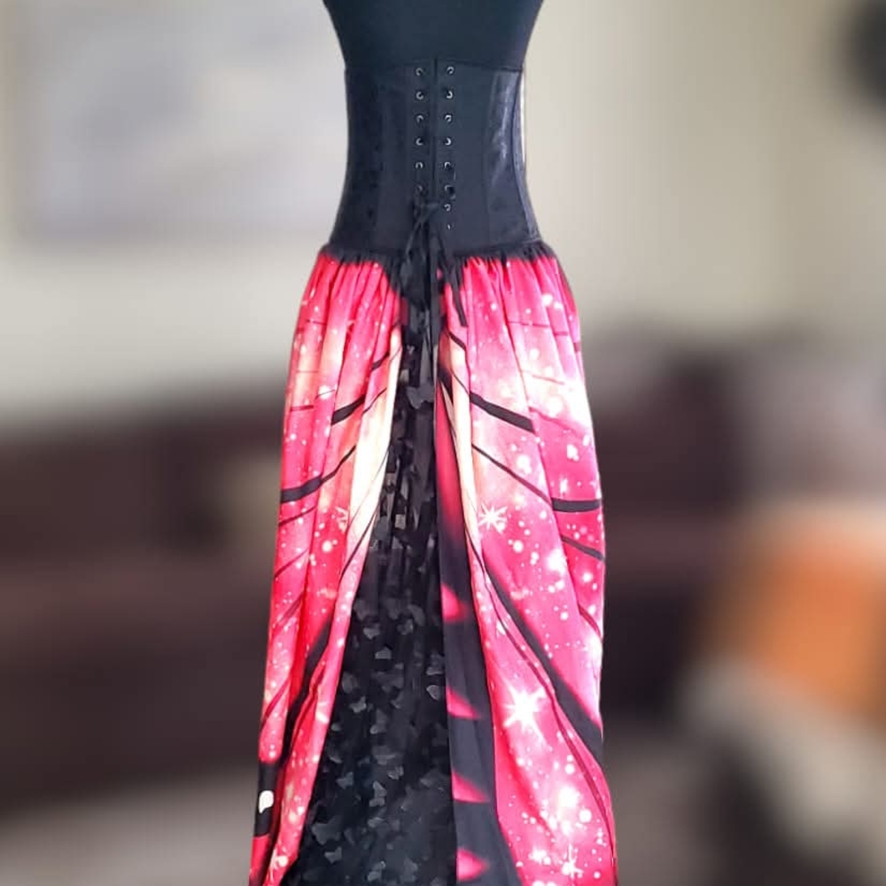 Stunning Pink and Black Maxi Skirt